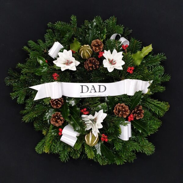 Aberdeen Florist | Same Day Flower Delivery | Christmas Flowers Aberdeen | Christmas Pine Wreath